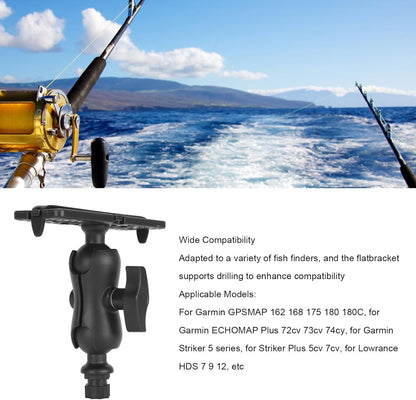 Fish Finder Mount Base,Universal 360° Rotation Fish Finder Bracket,Nylon & Silicone Rotating Ball Hex Base Holder for Marine Boat Kayak