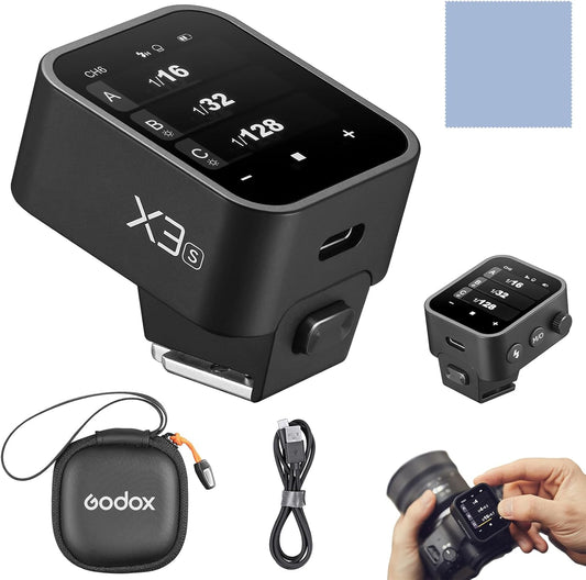 GODOX X3-S 2.4G Wireless Flash Trigger Transmitter TTL Autoflash with Large OLED Touchscreen Multiple Flash Modes with USB Port 32 Channels 16 Groups Compatible with Sony Cameras