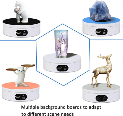 Motorized Rotating Display Stand, Electric 360 Degree Automatic Mute Rotating Turntable for Photography Products and Shows. Tumbler Cup Making Supplies Spinner, Watch,3d Models, Collectibles, 4.7" USB