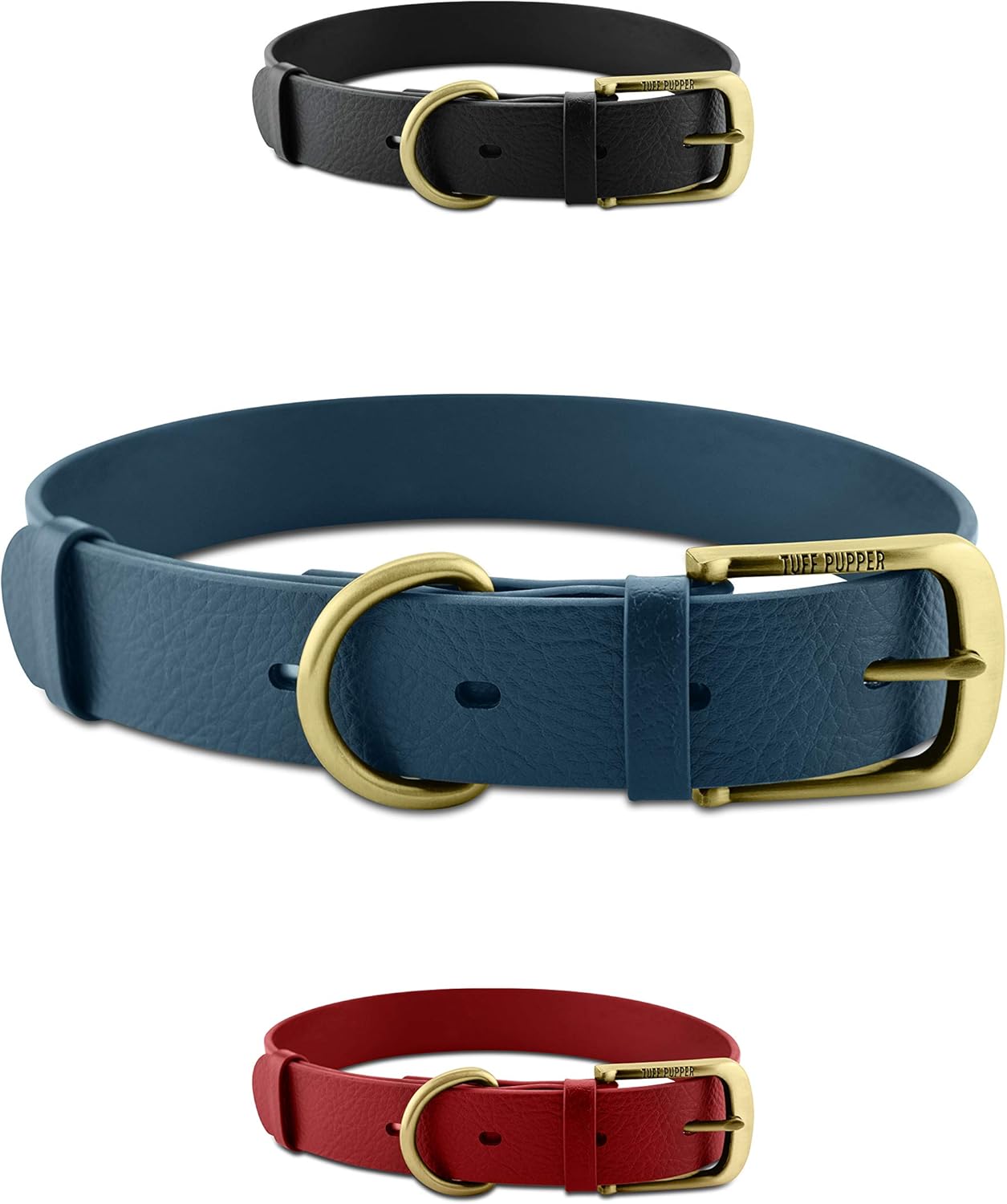 Tuff Pupper Classic Heavy Duty Dog Collar | 10x Stronger Than Leather | 100% Waterproof & Odor Proof Dog Collar | Tough Rust-Proof All Metal Hardware