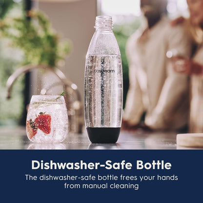 SodaStream Terra Sparkling Water Maker with CO2 Cylinder, 1L Dishwasher Safe Bottle & Bubly Drink (Black)