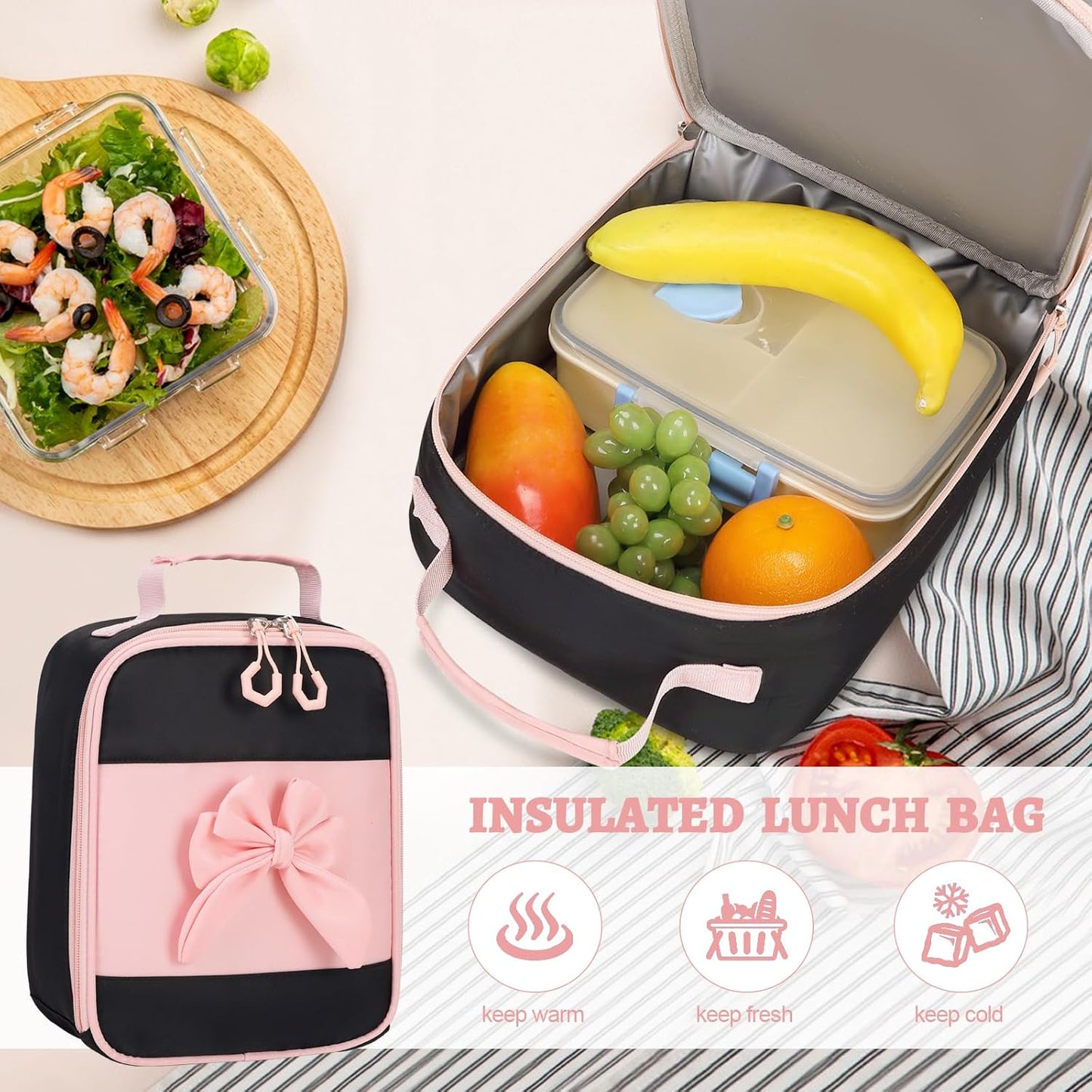 DIGOBAY Backpack for Girls, 3PCS Girls Backpack with Lunch Bag Pencil Case, Kids Backpack for Kindergarten Elementary School