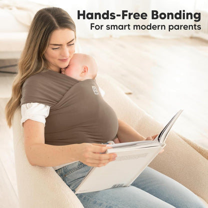 KeaBabies Baby Wrap Carrier - All in 1 Original Baby Carrier Newborn To Toddler Sling, Easy to Wear, Hands Free Bonding, Lightweight, Breathable Infant Wraps (Trendy Black)
