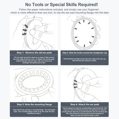 Replacement Ear Pads Earpads for Bose QuietComfort QC 2 15 25 35 Ear Cushion for QC2 QC15 QC25 QC35 SoundLink SoundTrue Around-Ear II AE2 (Black)