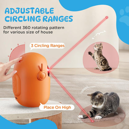 KOACKL Cat Toys for Indoor Cats, Cat Laser Pointer Toy, Rechargeable Automatic Cat Toy with Timer & Speed Modes, Ideal Interactive for Cats Dogs Training and Exercise