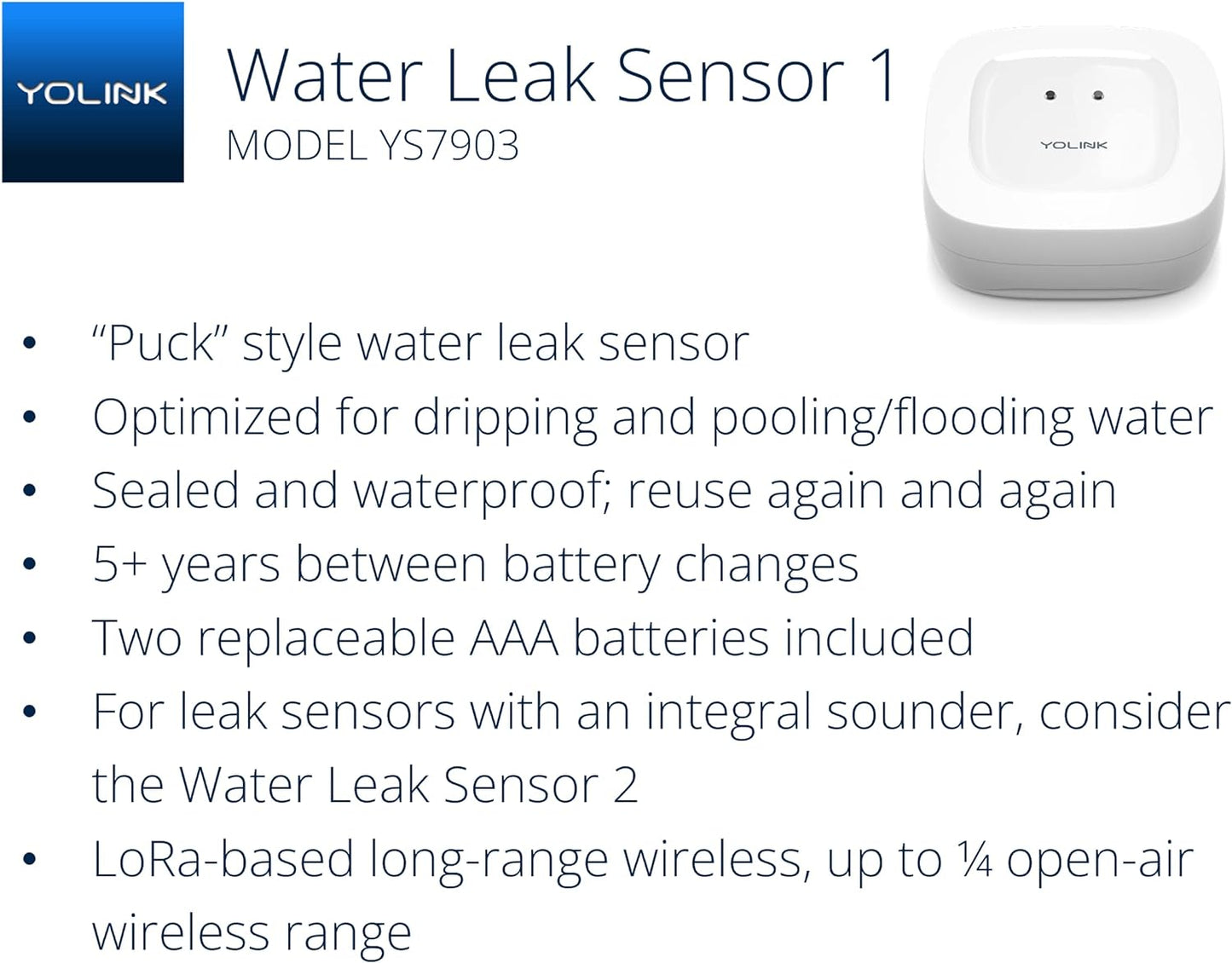 YoLink Smart Home Starter Kit: Water Sensor 4-Pack & Hub Kit - Sensor Compatible with Alexa and IFTTT, 1/4 Mile Range, Instant Remote App, Text(Limited) and Email Alert
