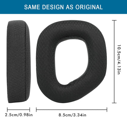 Gvoears Replacement Earpads for Corsair HS 80 RGB Wireless/Wired Gaming Headsets Ear Cushions, Comfortable & Soft Sponge, Breathable Mesh Fabric (Black)