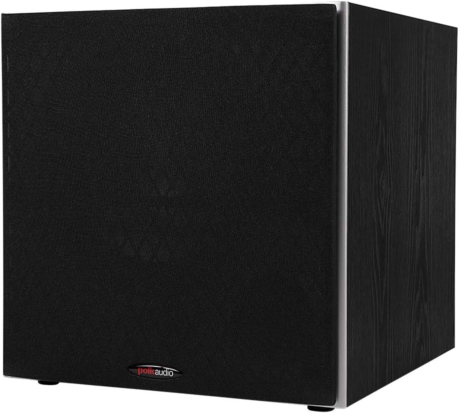 Polk Audio PSW10 10" Powered Subwoofer - Power Port Technology, Up to 100 Watts, Big Bass in Compact Design, Easy Setup with Home Theater Systems