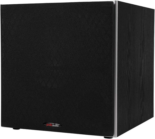 Polk Audio PSW10 10" Powered Subwoofer - Power Port Technology, Up to 100 Watts, Big Bass in Compact Design, Easy Setup with Home Theater Systems