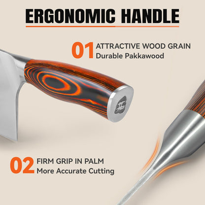 TUO Boning Knife - Razor Sharp Fillet Knife - High Carbon German Stainless Steel Kitchen Cutlery - Pakkawood Handle - Luxurious Gift Box Included - 7 inch - Fiery Phoenix Series
