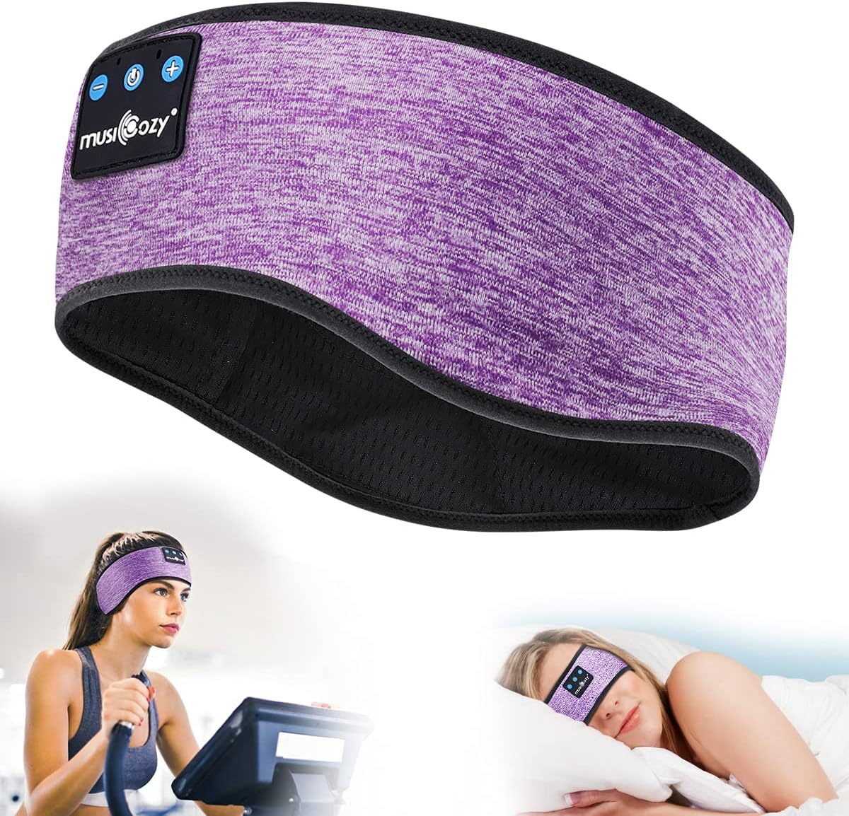 Bluetooth Sleep Headband Headphones | Wireless Sleep Mask Headphones | Music Headband for Side Sleepers | Sports Headband Earphones | Hands Free Audio Headband - PuriLite