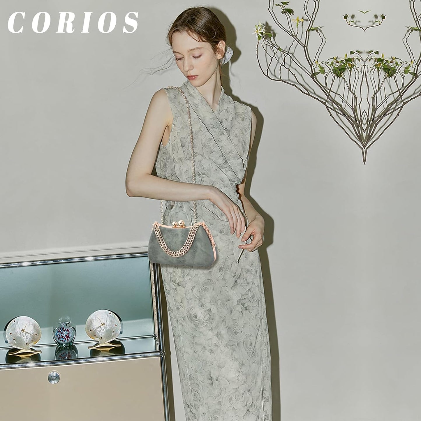 CORIOS Evening Bag for Women Marble Clutch Bag Bridal Wedding Purse Elegant Handbag Unique Crossbody Bag Shoulder Bag