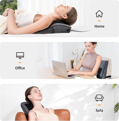 Boriwat Back Massager Neck Massager with Heat, Shiatsu Massage Pillow for Pain Relief, Masseur for Neck, Back, Shoulder and Leg, Gifts for Men Women Mom Dad, Stress Relax at Home and Office