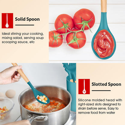 Purilite Select 6-Piece Silicone Cooking Utensil Set