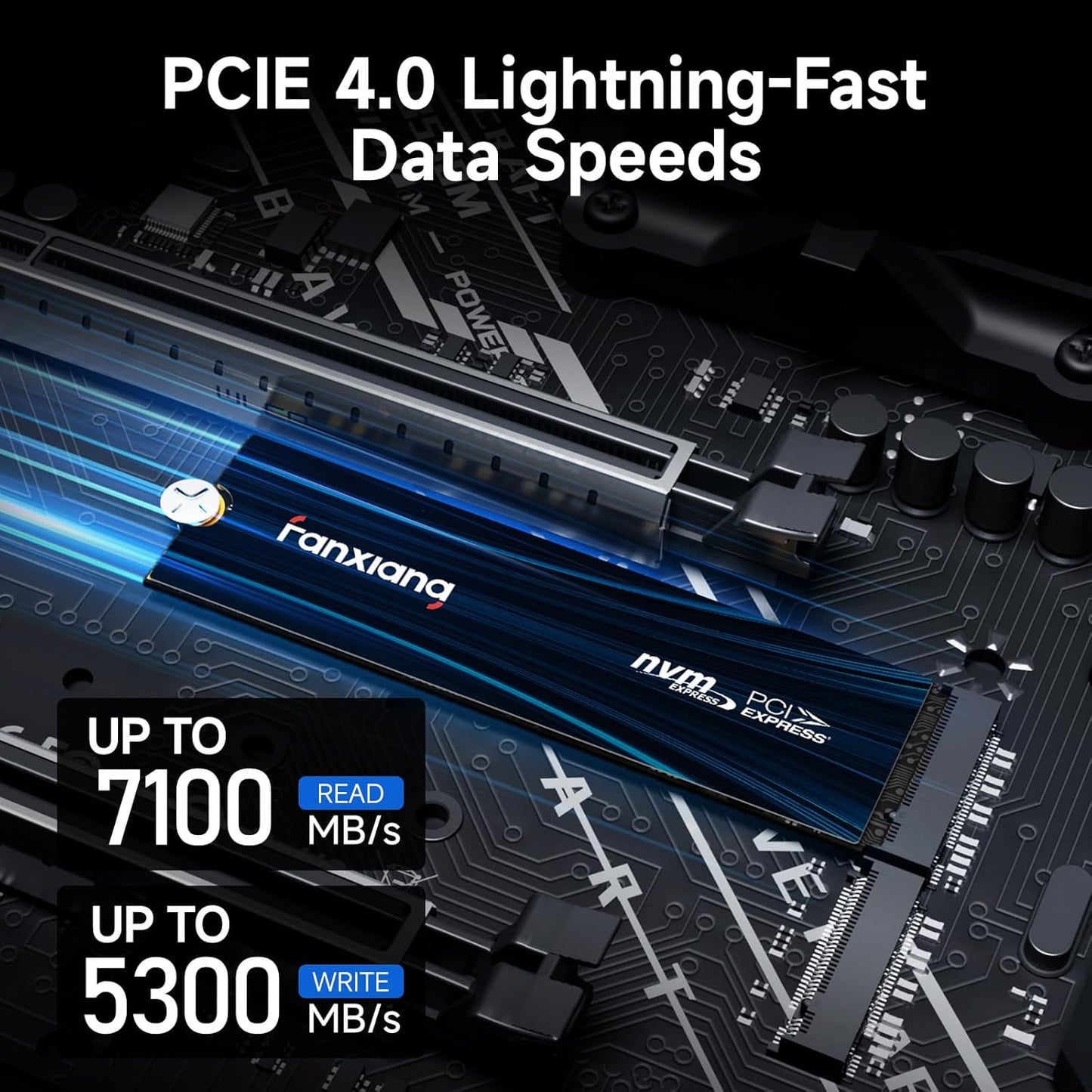 fanxiang S880E 2TB with Heatsink PCIe NVMe SSD Gen 4 Gaming SSD M.2 2280, Up to 7100MB/s Compatible with PS5, Internal Solid State Drive for Gamers, Professionals, Creators