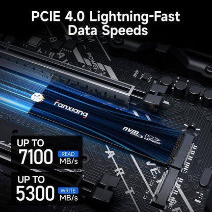 fanxiang S880E 2TB PCIe NVMe SSD Gen 4 Gaming SSD M.2 2280, Up to 7100MB/s Compatible with PS5, Internal Solid State Drive for Gamers, Professionals, Creators