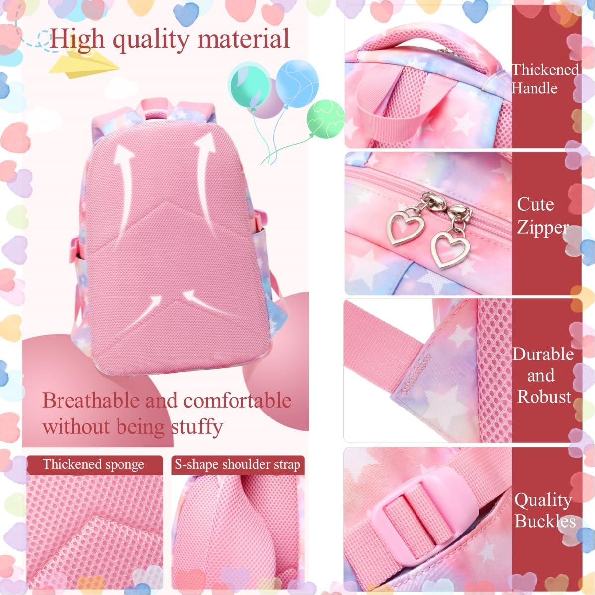 3Pcs Daisy Prints Backpack for Girls Bookbag set Primary School Daypack Elementary Students Knapsack with Lunch Box