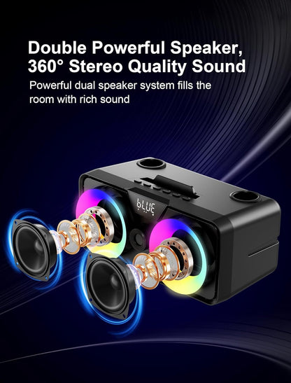 Karaoke Machine for Adults Kids with 2 UHF Wireless Microphones,Portable Bluetooth Singing PA Speaker System with LED Lights for Home Party,Outdoor/Indoor/Wedding,Church,Picnic,Birthday Gifts (SK1)