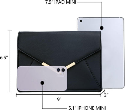 KKXIU Women Elegant Faux Leather Evening Envelope Clutch Purse Foldover Bags for Party Wedding Prom - PuriLite