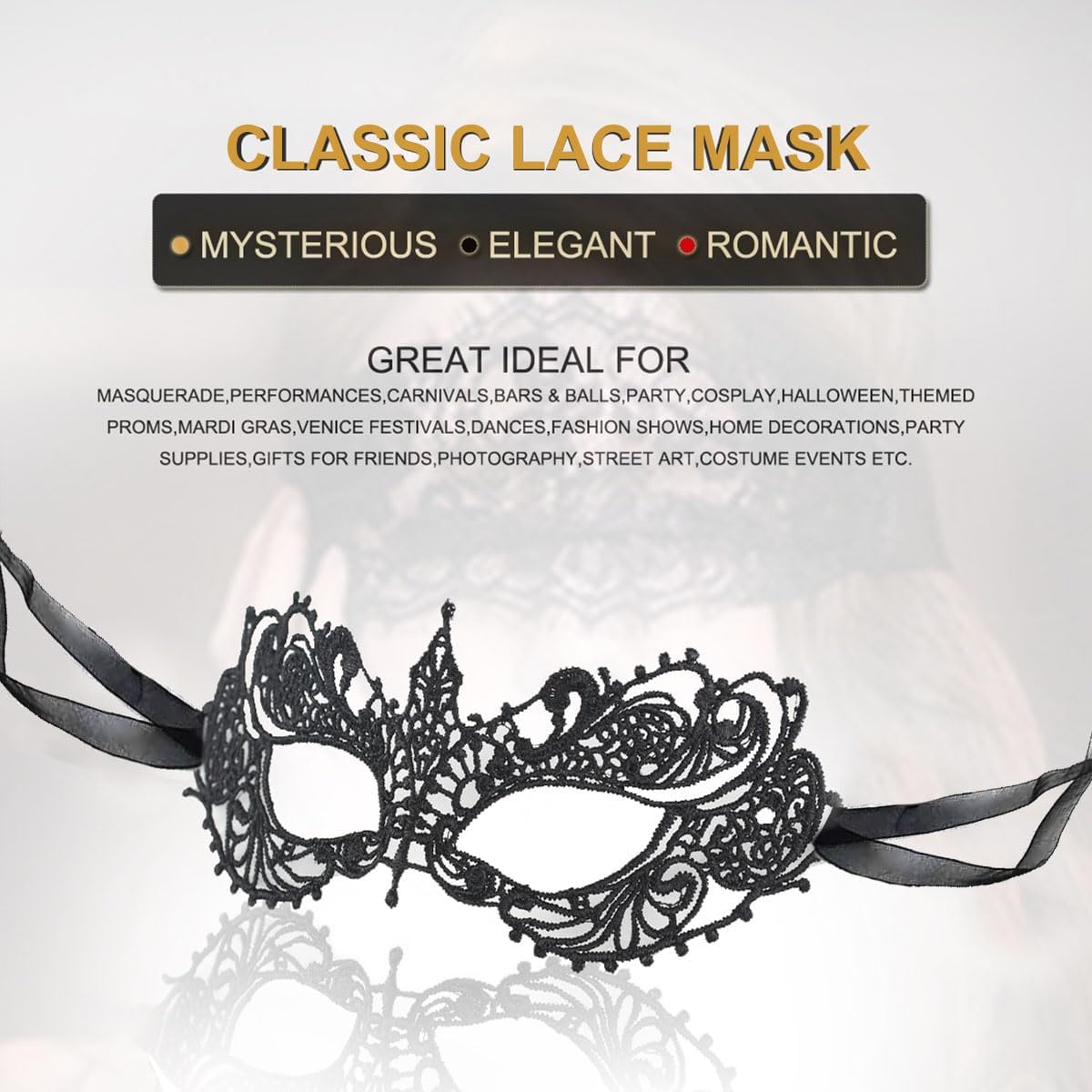 MYMENU Masquerade Mask for Women Venetian Lace Eye Masks For Party Prom Ball Costume Mardi Gras Party Supply
