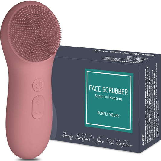 LZP Facial Cleansing Brush Face Scrubber, Silicone Electric Exfoliator Scrubber with 6 Speeds, Rechargeable Face Scrubber for Cleansing, Waterproof Face Scrub Brush for Men & Women
