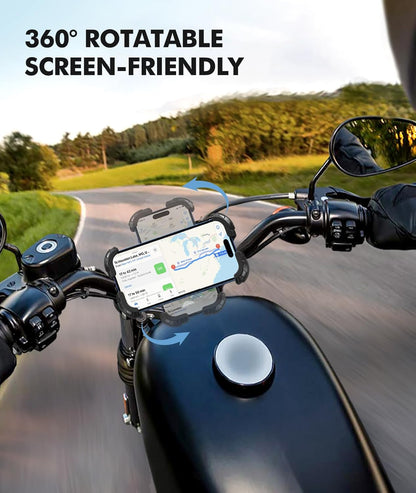 WOCBUY Bike Phone Mount, Upgrade [1s Lock][Secure Protection] Motorcycle Phone Mount, [360° Rotatable] Phone Holder for Bike Handlebar Compatible with iPhone/Samsung 4.7-6.8" Cell Phone