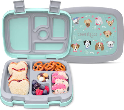 Bentgo Kids Prints (Unicorn) - Leak-Proof, 5-Compartment Bento-Style Kids Lunch Box - Ideal Portion Sizes for Ages 3 to 7 - BPA-Free and Food-Safe Materials