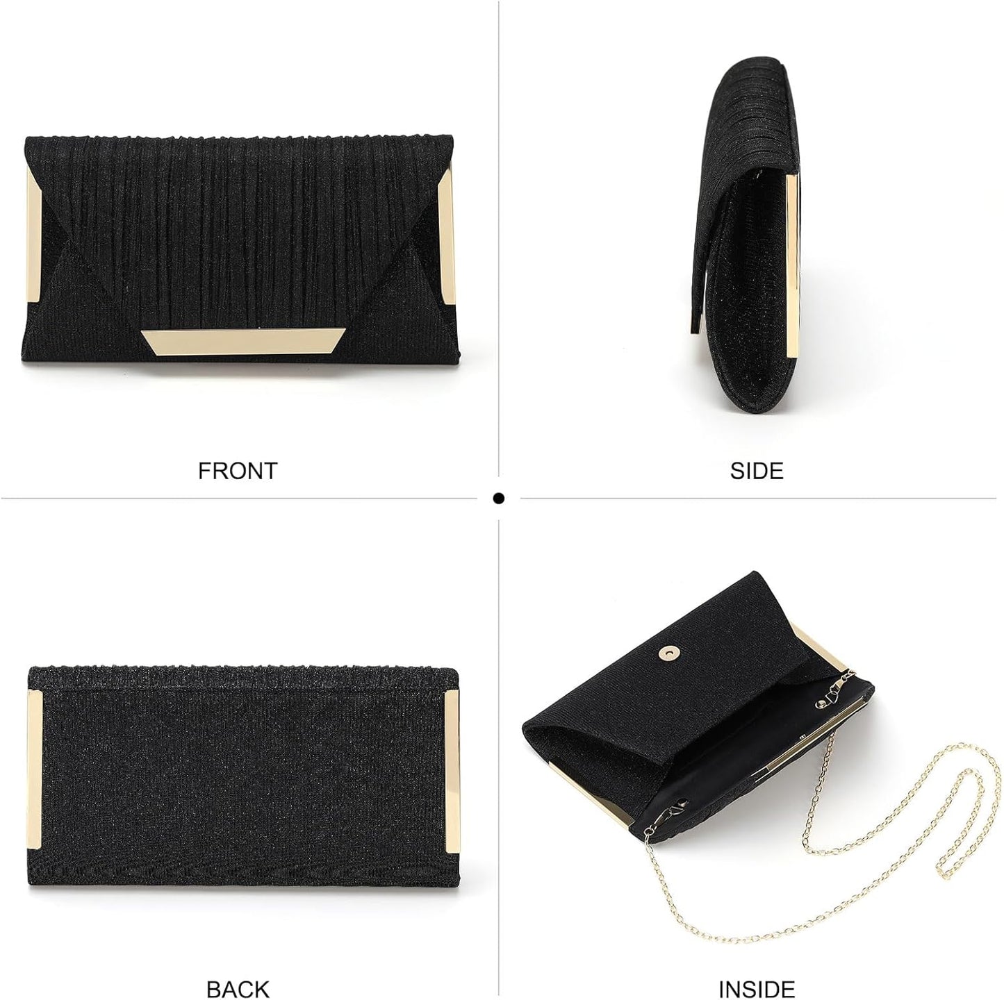 DTGN Evening Bags Clutch Purses for Women Formal, Purse Handbag Crossbody Bag Strap Shoulder Bag for Wedding Guest Party