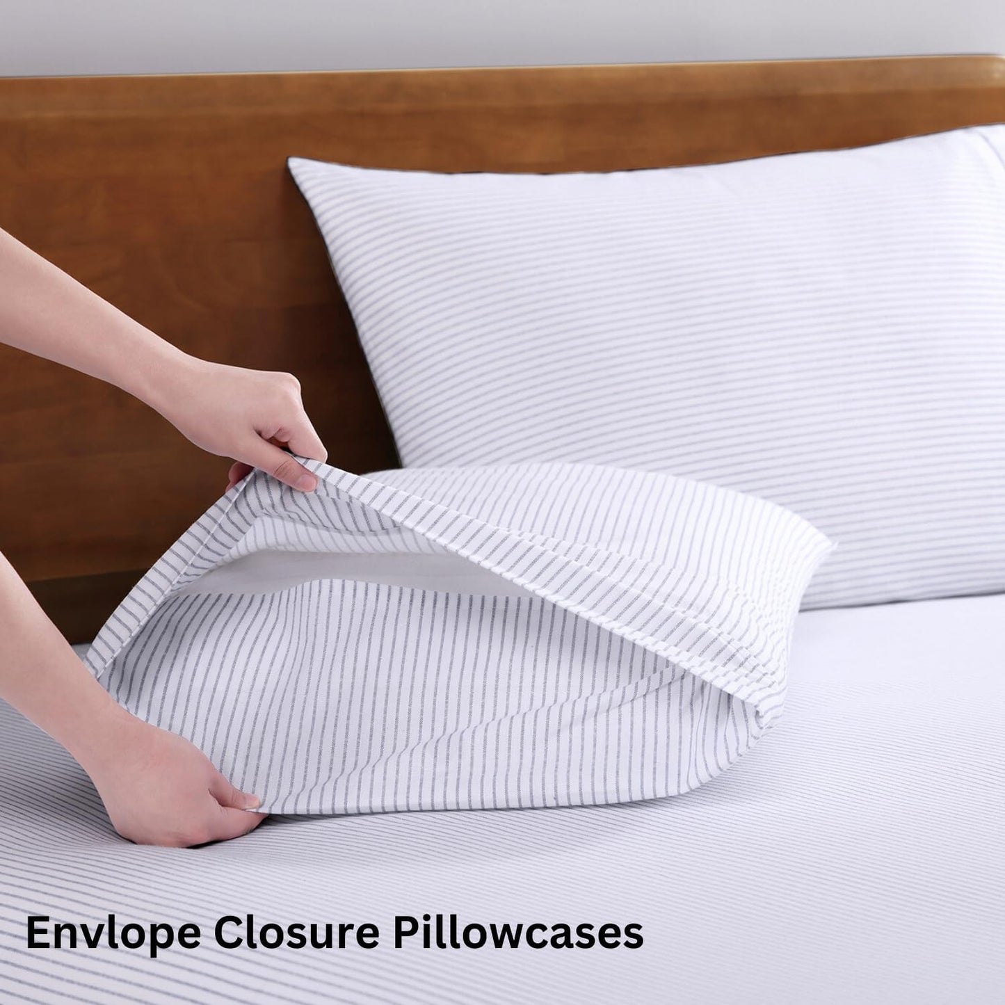 Lane Linen 100% Organic Cotton Queen Sheet Set, 4-Piece Percale Bed Sheets for Queen Bed - Soft, Breathable, Hypoallergenic, Deep Pocket Fits Mattress Up to 15" Deep, Hotel Quality Sheets - White