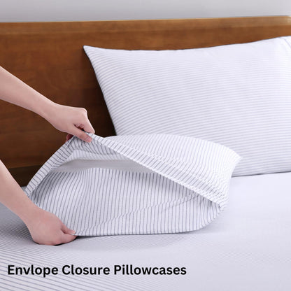 Lane Linen 100% Organic Cotton Queen Sheet Set, 4-Piece Percale Bed Sheets for Queen Bed - Soft, Breathable, Hypoallergenic, Deep Pocket Fits Mattress Up to 15" Deep, Hotel Quality Sheets - White