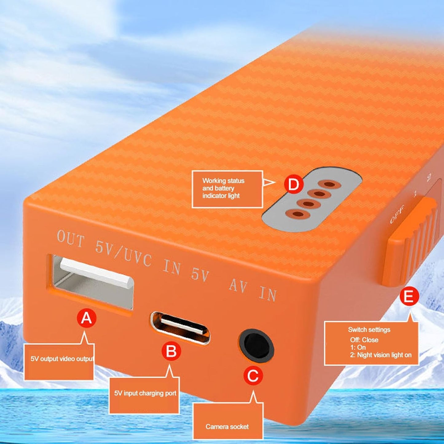 Underwater Fishing Camera, Waterproof Fish Finder 1080P FHD Visual Night Vision, 5000mah Rechargeable Battery, 98.43ft Cable, for Ice Lake Sea Boat Kayak Fishing