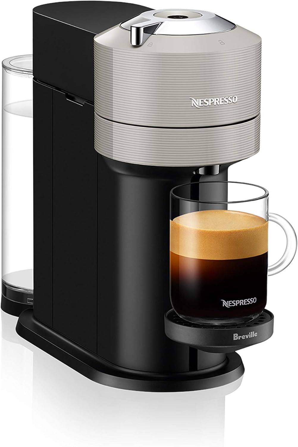 Nespresso Vertuo Next Coffee and Espresso Machine by Breville with Aeroccino Milk Frother - Light Grey