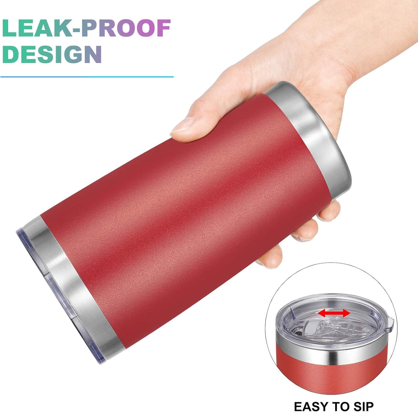 VEGOND 20oz Tumbler with Lid and Straw Stainless Steel Tumbler Cup Bulk Vacuum Insulated Double Wall Travel Coffee Mug Powder Coated Coffee Cup (Bluish Violet 6 Pack)