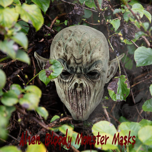 GTETKDE Scary Halloween Mask, Evil Dead Cosplay Alien Bloody Monster Masks Creepy Latex Demon Mask - PuriLite