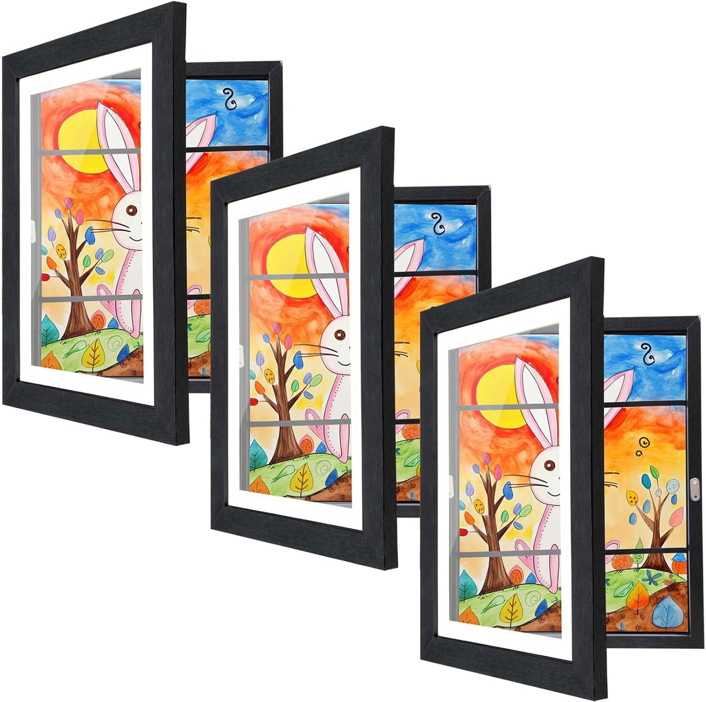 [2-Pack] Kids Artwork Frames Changeable, 8.5 x 11-IN Frames for Kids Artwork, Front Opening Picture Frames, Home Decor, Up to 150 Pcs of Child Art Frame, Craft Storage, Hanging Wall Décor