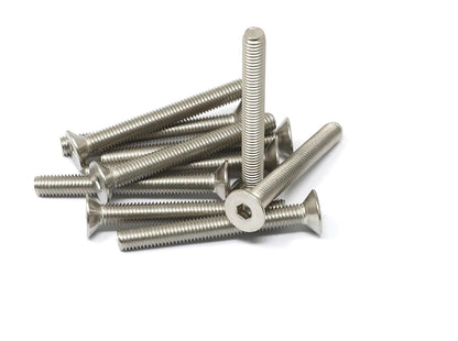 iexcell 5 Pcs M8 x 80mm Thread Pitch 1.25 mm Stainless Steel 304 Hex Socket Flat Head Cap Screws Bolts Kit