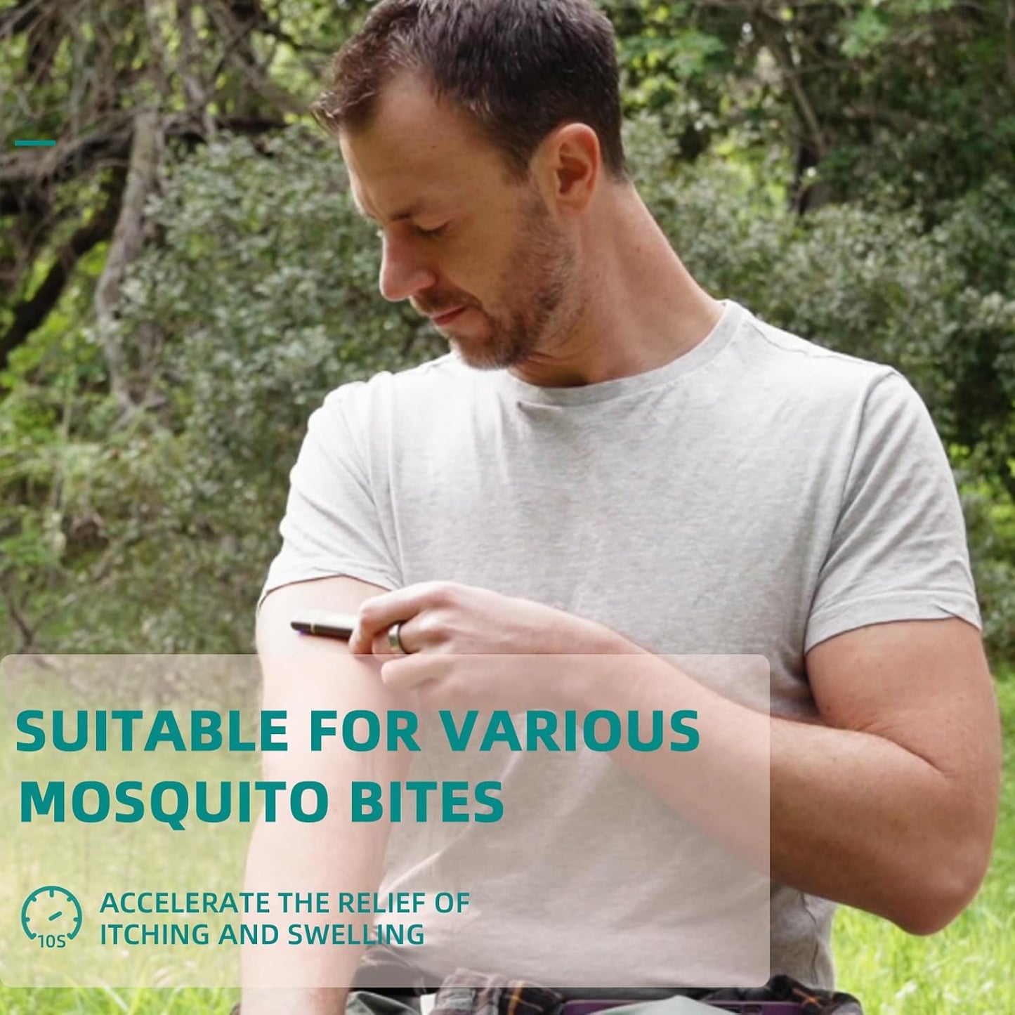 Vibis Insect Bite and Sting Relief, Rechargeable Bug Bite Itch Relief Thing Fast Symptom Relief for Mosquito Bites, Chemical-Free Treatment Natural Relief from Bug and Mosquito Bites Itching - Green