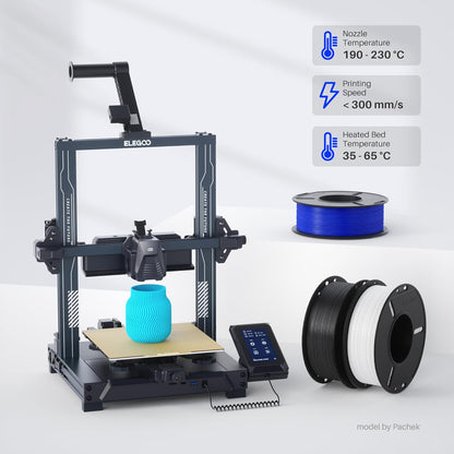 ELEGOO PLA Filament 1.75mm Black 1KG,3D Printer Filament Dimensional Accuracy +/- 0.02mm,1kg Cardboard Spool(2.2lbs) 3D Printing Filament Fits for Most FDM 3D Printers