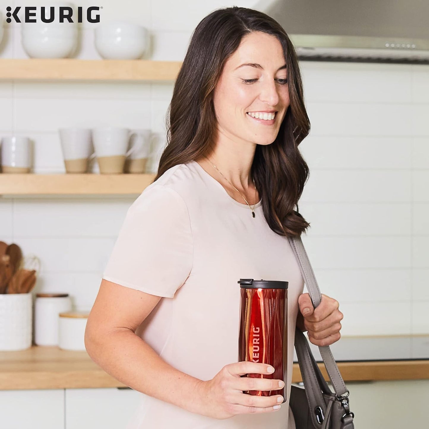 Keurig 14 oz Stainless Steel Travel Mug | Insulated Vacuum Tumbler with Flip Top Lid