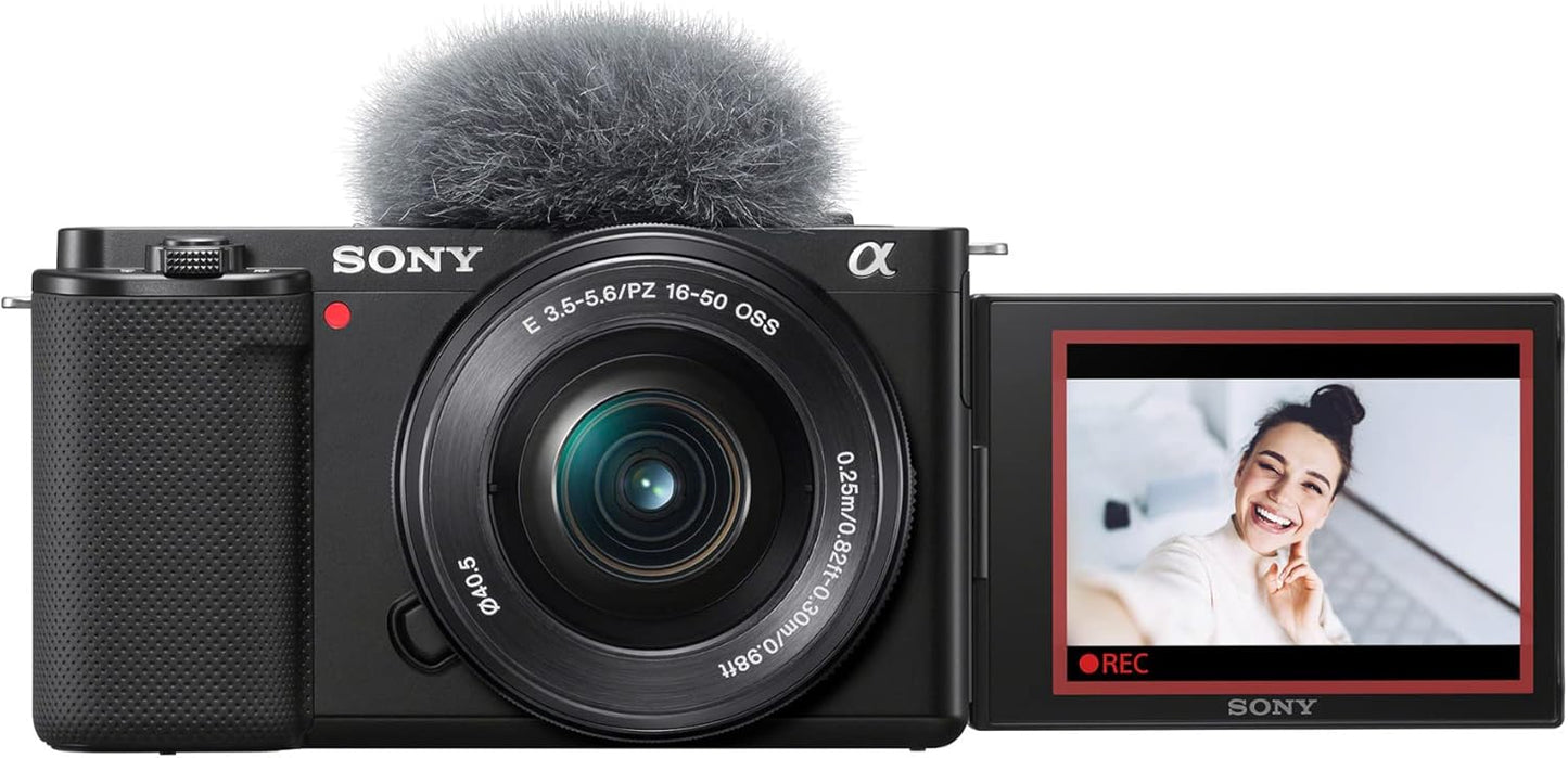 Sony Alpha ZV-E10 - APS-C Interchangeable Lens Mirrorless Vlog Camera Kit - White