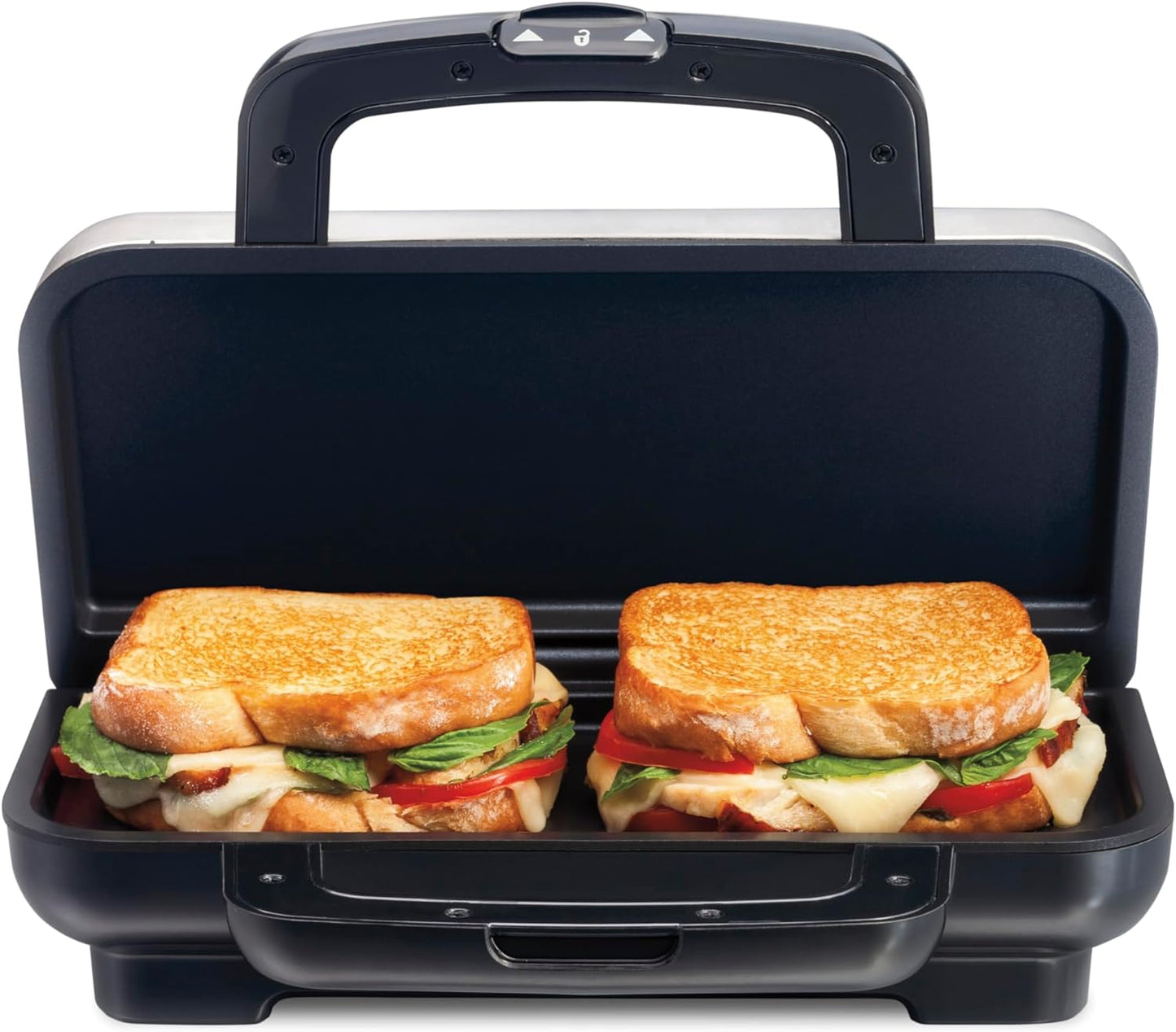 Proctor Silex Deluxe Hot Sandwich Maker, Nonstick Plates, Stainless Steel (25415PS) - PuriLite