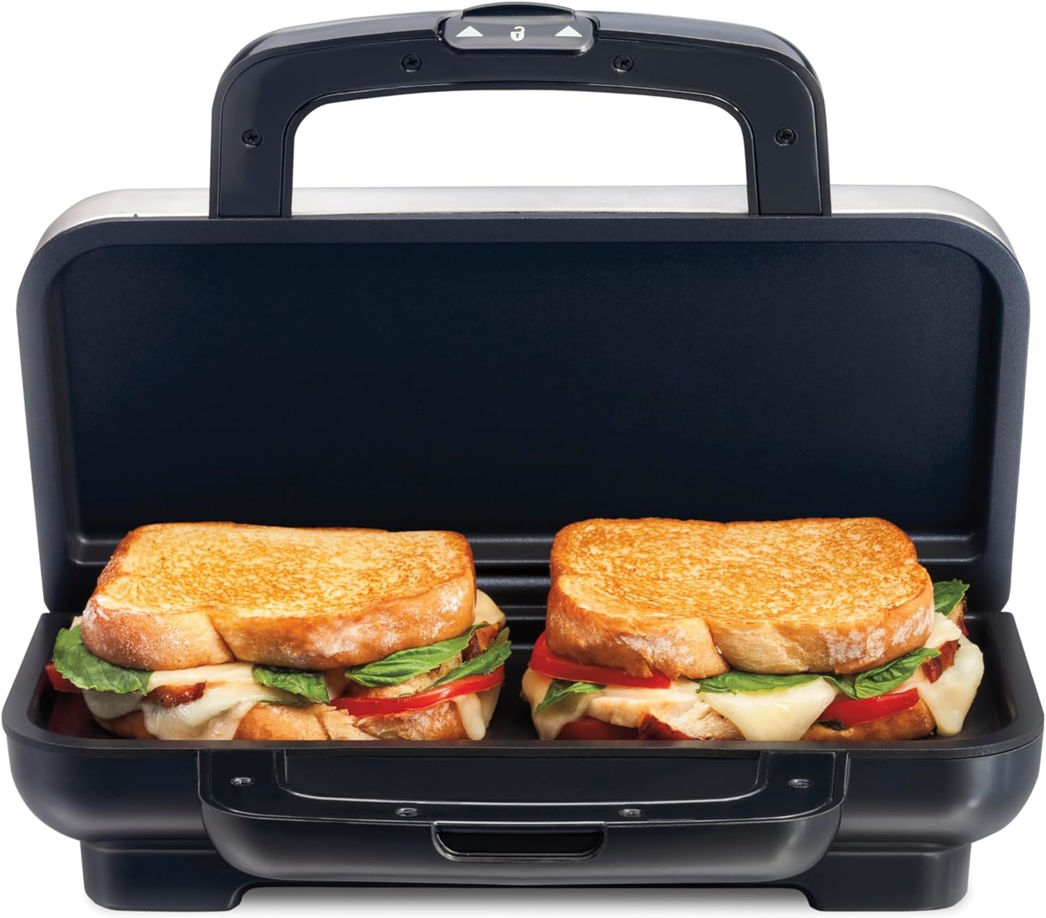 Proctor Silex Deluxe Hot Sandwich Maker, Nonstick Plates, Stainless Steel (25415PS) - PuriLite