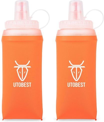 UTOBEST Soft Flask Running Water Bottle Collapsible Water Bottle for Trail Running Hydration Pack Hiking Cycling Climbing 150ML/250ML/350ML/450ML/500ML/550ML