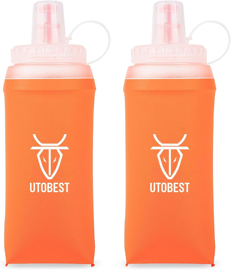 UTOBEST Soft Flask Running Water Bottle Collapsible Water Bottle for Trail Running Hydration Pack Hiking Cycling Climbing 150ML/250ML/350ML/450ML/500ML/550ML