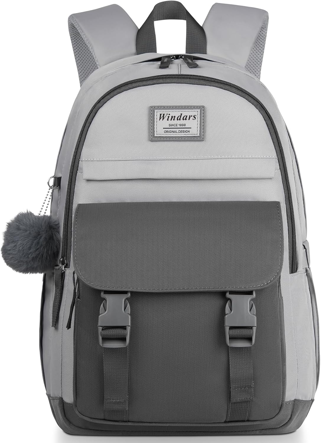 WINDARS School Backpack for Teen Girls, Cute College Backpacks for Women Students Aesthetic Bookbag Large 15.6 Inch Laptop Bag Middle School Travel Back Pack (Khaki Beige)