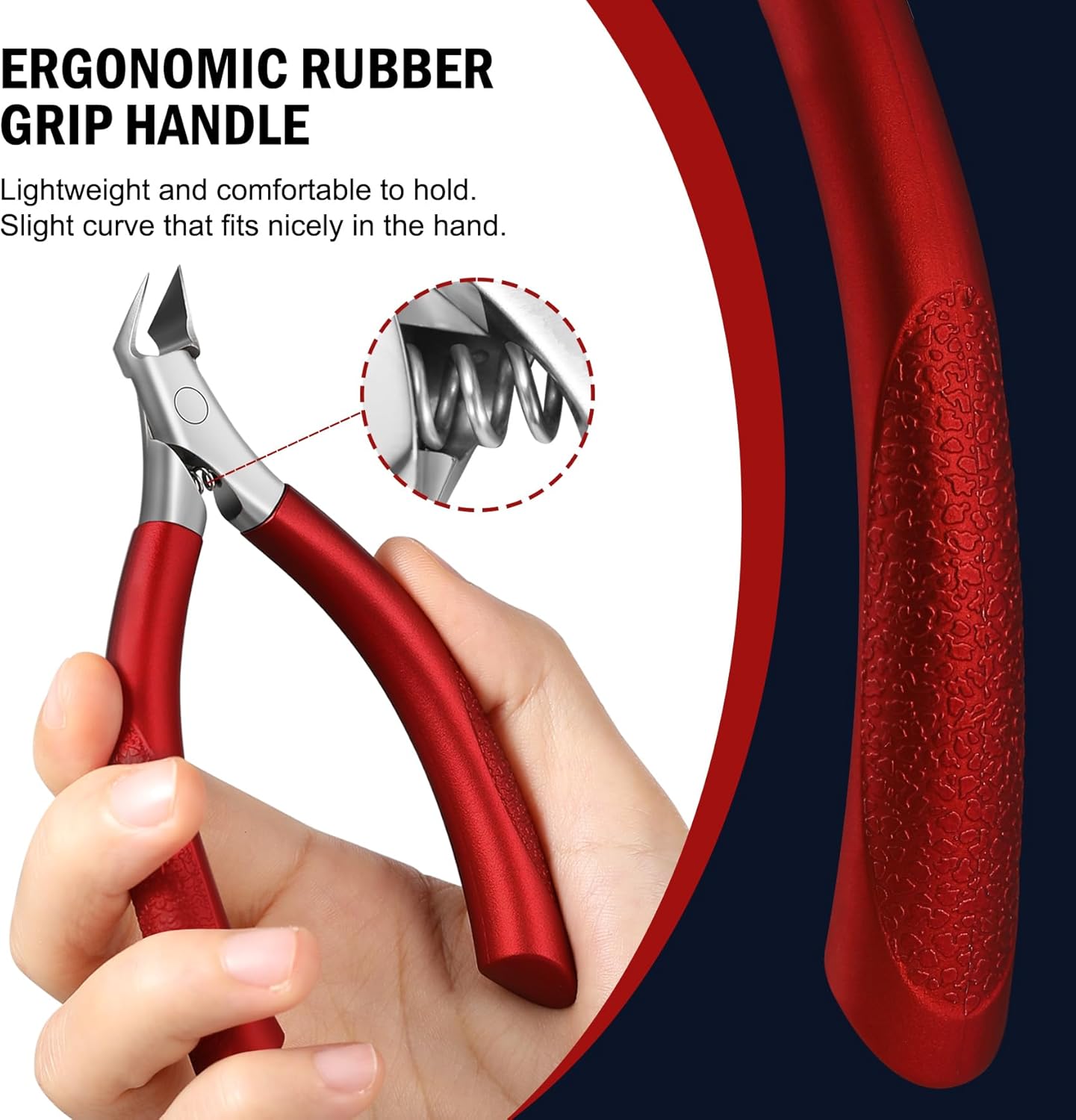 FVION Toenail Clippers for Ingrown Toenail Prevention, Straight Blade Podiatrist Nail Clippers for Thick Nails, Ergonomic Finger Nail Clippers for Adults, Seniors, Men and Women (Black)