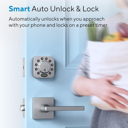 ULTRALOQ U-Bolt Smart Lock + WiFi Bridge, 5-in-1 Keyless Entry Door Lock with WiFi, Bluetooth, App and Keypad, Smart Deadbolt Lock Front Door, ANSI Grade 1 Certified, 1Year Battery, Satin Nickel