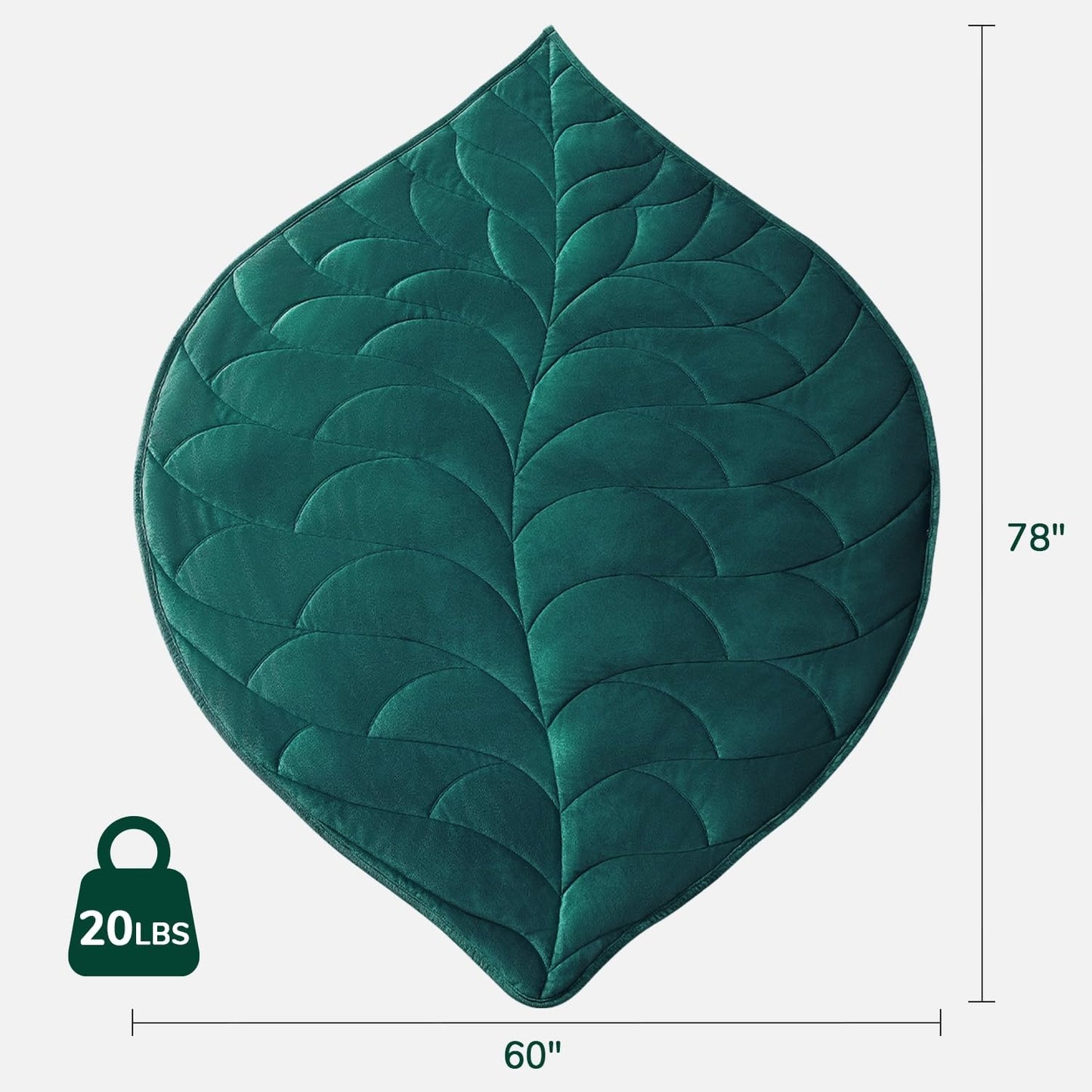 Weighted Blanket for Adults, 20 lbs, 60" x 78" washable Blankets, Green