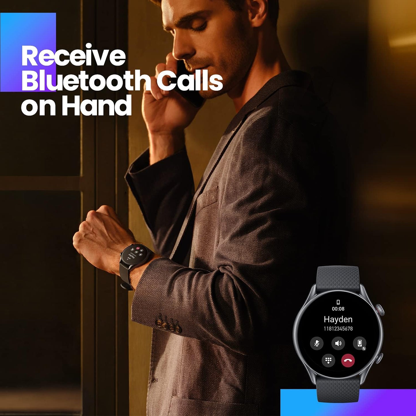 Amazfit GTR 3 Pro Smart Watch for Men 46mm, 14-Day Battery Life, GPS, Alexa Built-In, Bluetooth Calls, Fitness Tracker with 150+ Sports Modes, Sleep Heart Rate Tracking, for Android iPhone, Brown