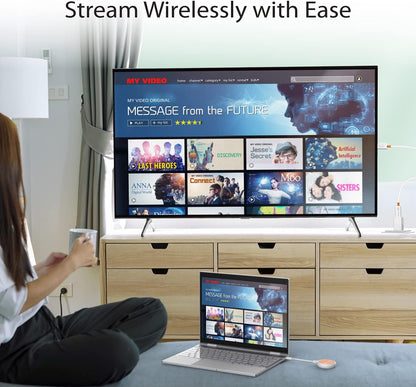 j5create ScreenCast USB-C to HDMI Wireless Display Transmitter and Receiver, Supports 1080p, Compatible with MacBook, iPad Pro, ChromeOS, USB-C Laptops and Android (JVAW62)